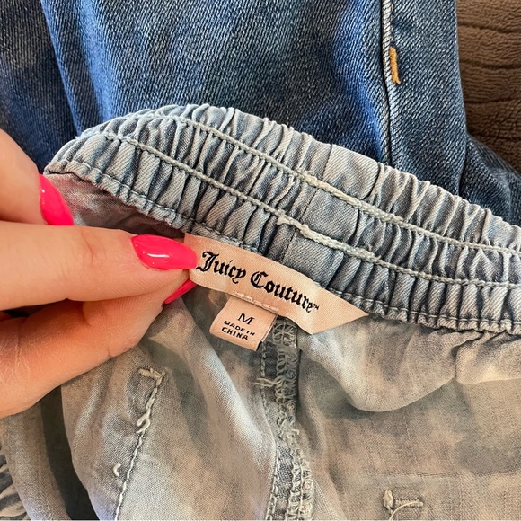 Womens Juicy Couture relaxed fit elastic waist jean shorts - Picture 9 of 9